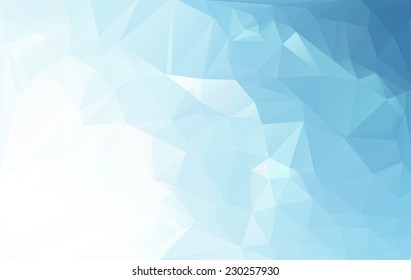 Blue White Light Polygonal Mosaic Background, Vector illustration,  Business Design Templates