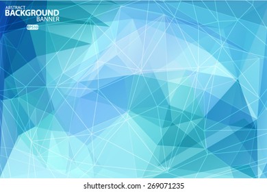 Blue White Light Polygonal Mosaic Background