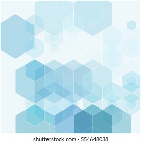 Blue White Light Polygonal Mosaic Background