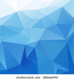 Blue and white like sky or ocean abstract geometric rumpled triangular low poly style vector illustration graphic background