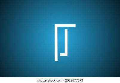 blue white I line alphabet letter logo icon. Creative design template for company