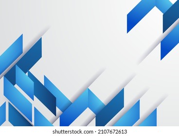 Blue and white lines abstract tech banner design. Geometric vector background