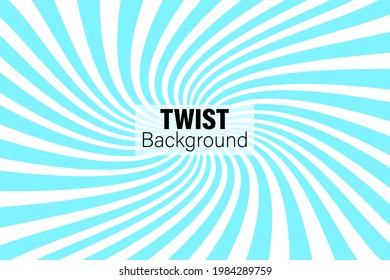 Fondo horizontal de ilusión óptica de líneas azules y blancas. Ilustración vectorial para el diseño de swirl. Patrón radial giratorio. Vigas de sol divertidas.