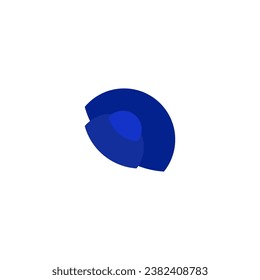 a blue and white logo with a circle