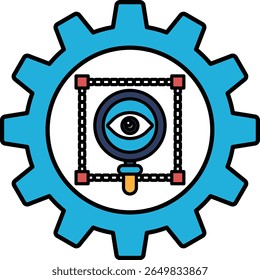 A blue and white logo featuring a magnifying glass and the word "view" in the center. The logo is meant to represent the idea of looking closely at something, possibly a product or service