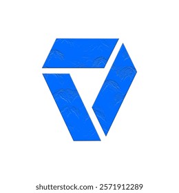 A blue and white logo featuring a prominent diamond shape at its center, symbolizing elegance and clarity