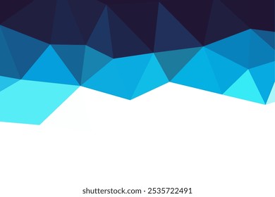 Fondo Abstractas bajo polivinílico azul y blanco. Fondo de Formas de triángulo de polietileno bajo blanco azul. Plantilla de Espacio para texto de presentación empresarial.