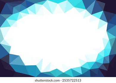 Abstrakter Hintergrund mit niedrigem Poly. Blau Weiß Low Poly Dreieck Formen Hintergrund. Vorlage für Kopienraum für Geschäftspräsentationen.