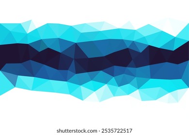 Abstrakter Hintergrund mit niedrigem Poly. Blau Weiß Low Poly Dreieck Formen Hintergrund. Vorlage für Kopienraum für Geschäftspräsentationen.