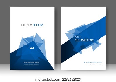 Diseño moderno de la cubierta baja de poli azul y blanco. Informe anual. Plantilla de folleto, catálogo. Promoción simple de volante. de la barra Formato. Ilustración del vector