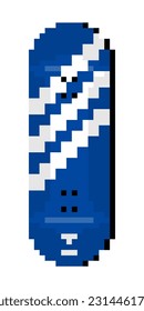 Blue White Lucas Puig Cliche Cliché 3 Three Stipes Skateboard Deck Board Graphic 8 Bit Pixelated Pixel Art Vector EPS PNG Clip Art No Transparent Background NFT