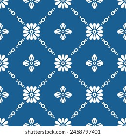 Vector de lujo azul y blanco sin patrón. Adorno, motivos tradicionales, étnicos, árabes, turcos, indios. Ideal para tela y textil, Fondo de pantalla, diseño de empaque o cualquier idea deseada.