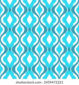 Blue and white luxury vector seamless pattern. Ornament, Traditional, Ethnic, Arabic, Turkish, Indian motifs. Great for fabric and textile, wallpaper, packaging design or any desired idea.