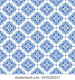 Vector de lujo azul y blanco sin patrón. Adorno, motivos tradicionales, étnicos, árabes, turcos, indios. Ideal para tela y textil, Fondo de pantalla, diseño de empaque o cualquier idea deseada.
