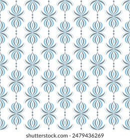 Vector de lujo azul y blanco sin patrón. Adorno, motivos tradicionales, étnicos, árabes, turcos, indios. Ideal para tela y textil, Fondo de pantalla, diseño de empaque o cualquier idea deseada.