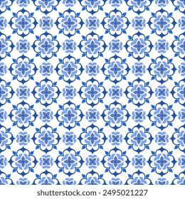 Vector de lujo azul y blanco sin patrón. Adorno, motivos tradicionales, étnicos, árabes, turcos, indios. Ideal para tela y textil, Fondo de pantalla, diseño de empaque o cualquier idea deseada.