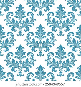 Patrón sin costuras de Vector de lujo azul y blanco. Ornamento, tradicional, étnico, árabe, turco, motivos indios. Ideal para tela y textiles, Fondo de pantalla, diseño de embalaje o cualquier idea deseada.