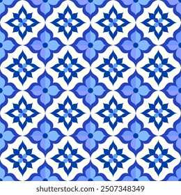 Blau und weiß Luxus Vektor nahtlose Muster. Ornament, Traditionelle, Ethnische, Arabische, Türkische, Indische Motive. Ideal für Stoff und Textilien, Tapeten, Verpackungsdesign oder jede gewünschte Idee.