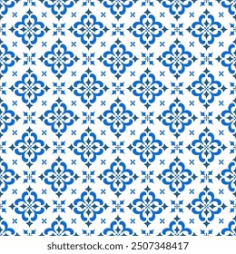 Patrón sin costuras de Vector de lujo azul y blanco. Ornamento, tradicional, étnico, árabe, turco, motivos indios. Ideal para tela y textiles, Fondo de pantalla, diseño de embalaje o cualquier idea deseada.