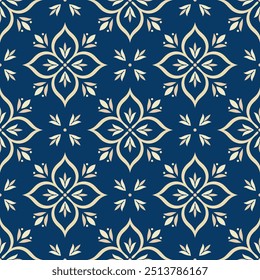 Patrón sin costuras de Vector de lujo azul y blanco. Ornamento, tradicional, étnico, árabe, turco, motivos indios. Ideal para tela y textiles, Fondo de pantalla, diseño de embalaje o cualquier idea deseada.