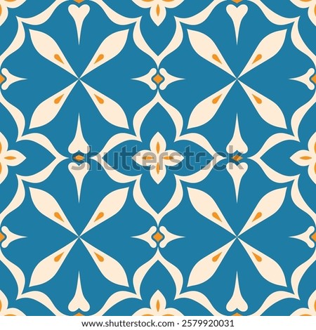 Blue and white luxury vector seamless pattern. Ornament, Traditional, Ethnic, Arabic, Turkish, Indian motifs. Great for fabric and textile, wallpaper, packaging design or any desired idea.