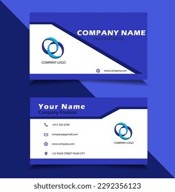 blue and white luxury vip Modern Creative  business card design template