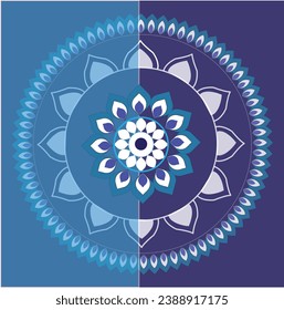 blue and white mandala design 