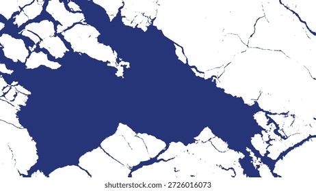 Mapa azul y blanco de una Grande masa de agua área geográfica característica natural
