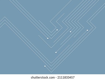 Blue white minimal abstract futuristic tech background with circuit lines. Vector digital art design