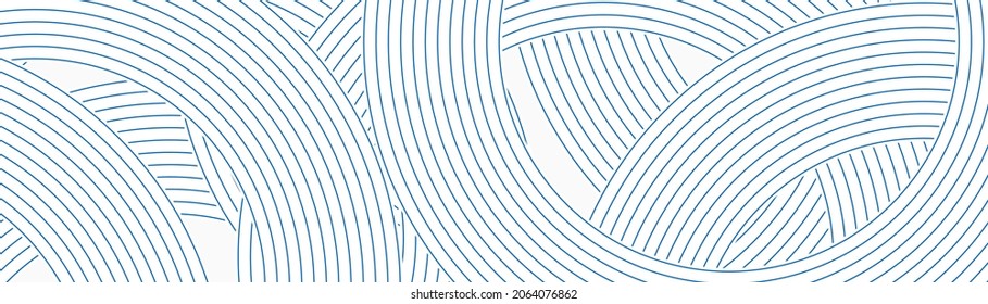 Blue white minimal circular lines abstract futuristic tech background. Vector digital art banner design