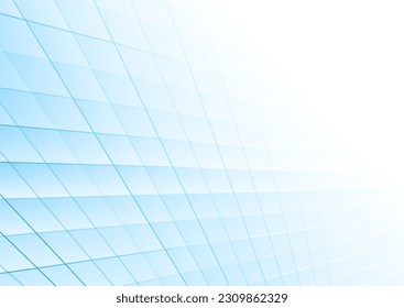 Fondo abstracto de la rejilla geométrica azul blanca mínima. Diseño de vectores