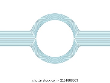 Blue white minimal lines abstract futuristic circles tech background. Vector digital art design