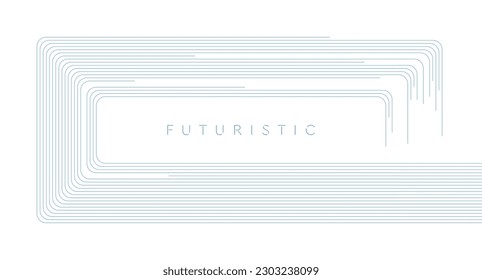 Blue white minimal lines abstract futuristic tech background. Vector digital art design