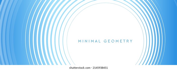 Blue white minimal round lines abstract futuristic tech background. Vector digital art design