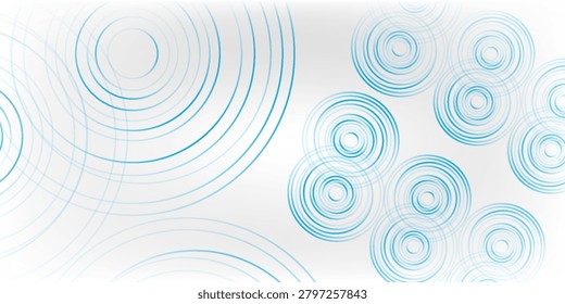 Blue white minimal round lines abstract futuristic tech background. Vector digital art banner design old hig