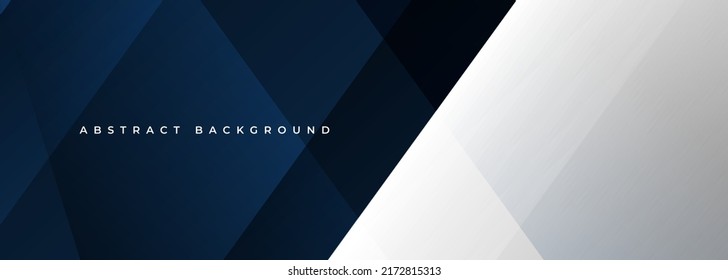 Blue   white modern abstract wide banner and geometric shapes  Dark blue   white abstract background  Vector illustration