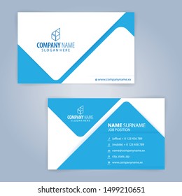 Blue and white modern business card template, Illustration Vector 10