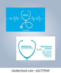 Blue and White modern business, healthcare, Medical card template, Illustration Vector 10