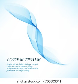 Blue and white modern futuristic background with abstract waves. With an example of text.