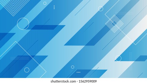 Blue white modern geometric background