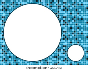 blue and white mosaic background - vector image