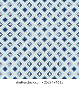 Blue white and navy alternating diamond pattern
