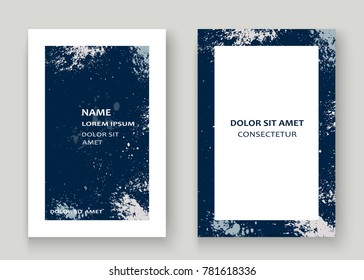 Blue white Neon explosion paint splatter artistic cover frame design. Decorative splash spray texture background. Trendy creative template vector Cover Report Catalog Brochure Flyer Poster Banner