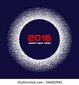 Blue - White New Year 2016  Snow Flake Background, vector illustration