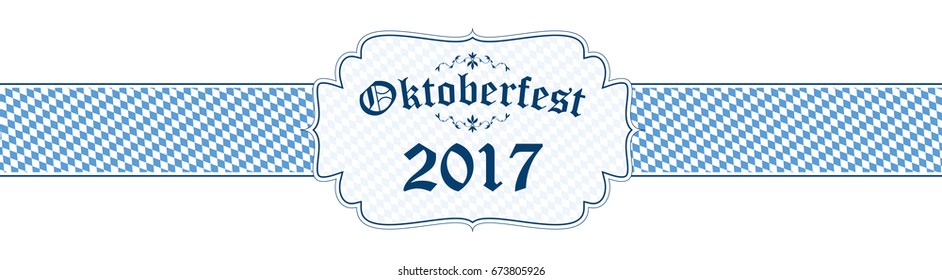 blue and white Oktoberfest banner with text Oktoberfest 2017