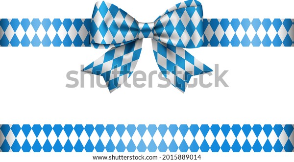blue and white oktoberfest bow with\
ribbon. bow and ribbon with colors of bavaria\
flag