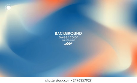 abstrakter Wellenhintergrund mit blauem, weißem und orangefarbenem Farbverlauf. Minimalistische Pastellfarben