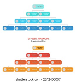 
Blue and white organization charts presentation template
