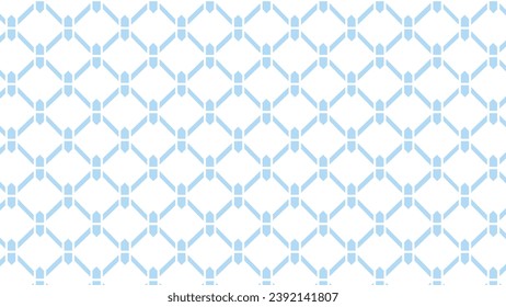 Patrón de malla de ornamento azul y blanco