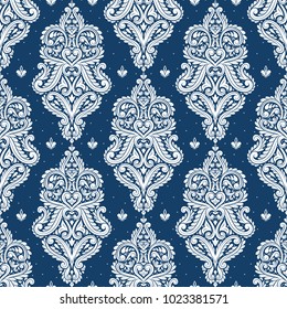 Color azul y blanco ornamental sin costura. Elementos antiguos, paisley. Ornamento. Motivos tradicionales, étnicos, turcos e indios. Excelente para tejidos y tejidos, papel pintado, embalaje o cualquier idea deseada